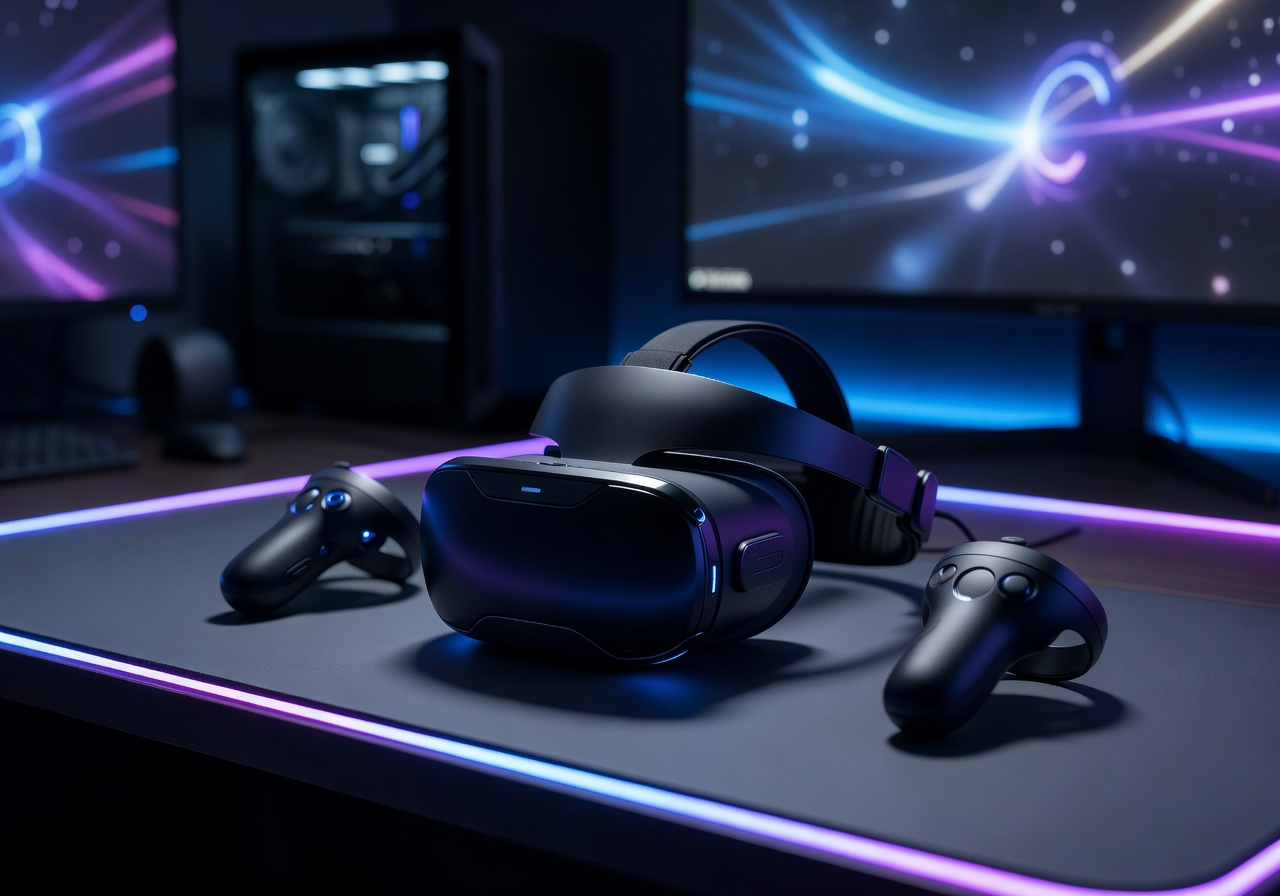 Virtual Reality gaming headset and controllers